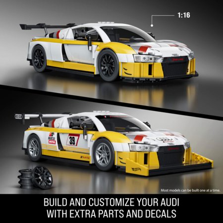 MATTEL BRICK SHOP HOT WHEELS 1:16 Elite Audi R8 LMS ehituskomplekt, JFT18 