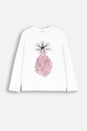 COCCODRILLO long sleeved t-shirt EVERYDAY GIRL A, valged, ZC4143104VGA-001-152, 152 cm 