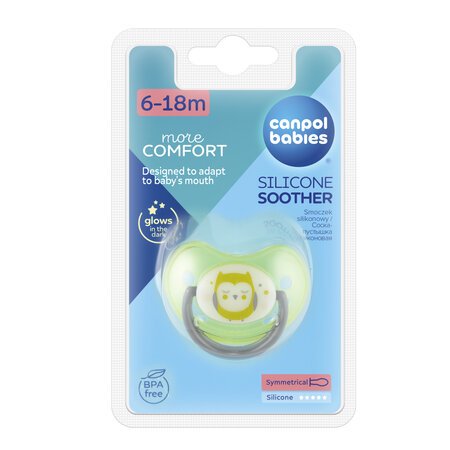 CANPOL BABIES silikoonist ortodontiline lutt NIGHT DREAMS, 6–18 kuud, 22/501_new 22/501