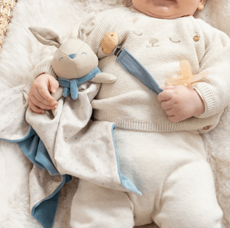 SARO kaisuloom COTTON BUNNIES, Dusty blue, 13341 
