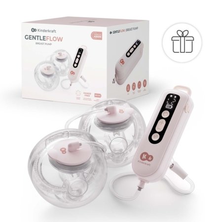 KINDERKRAFT topelt kaasaskantav elektriline rinnapump GENTLEFLOW, pink, KEGEFL00PNK0000 