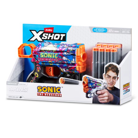 XSHOT mängupüstol Sonic The Hedgehog 8tk, assortii, 36679 