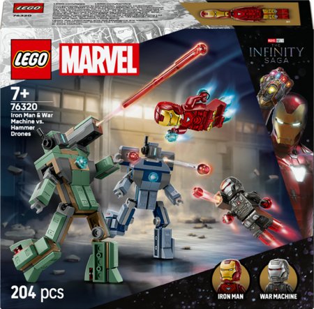 76320 LEGO® Super Heroes Marvel Iron Man ja Sõjamasin vs. haamerdroonid 