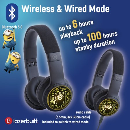 MINIONS valgustusega Bluetooth-kõrvaklapid, HMMN-BTLI-MINIONS 