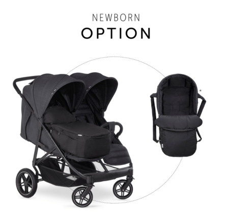 HAUCK jalutuskäru kaksikutele UPTOWN DUO, Melange black, 512180 