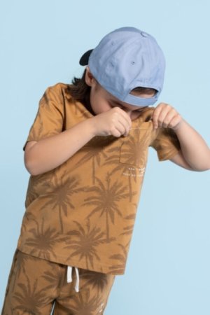 COCCODRILLO lühikeste varrukatega t-särk NEW WAVE KIDS, pruunid, WC4143203NWK-018-122, 122 cm 