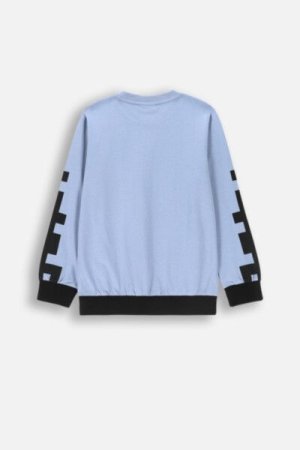 COCCODRILLO t-shirt WORLD OF PIXEL BOY JUNIOR, sinised, ZC4143101WBJ-014-164, 164 cm 