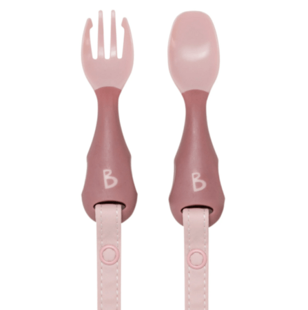 BIBADO Handi põllele kinnitatavad söögiriistad, 2 tk, blush, BIB224R 