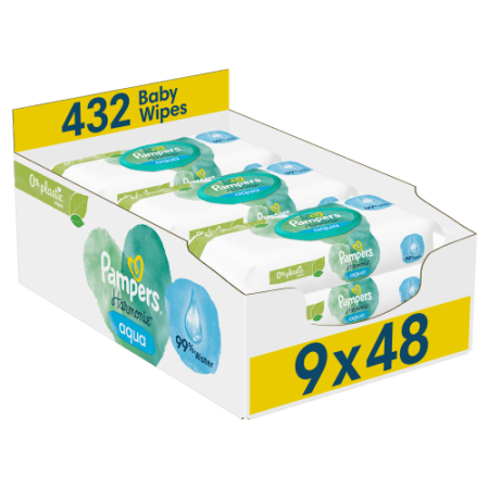 PAMPERS Niisked salvrätikud Harmonie Aqua, 9x48 tk, 81783736 