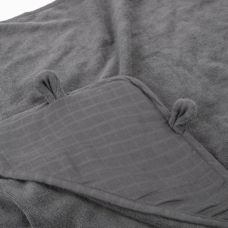 MARKLAND musliini kapuutsiga rätik PURE MUSLIN, 75x75 cm., Dark grey, 18-25MPDG 