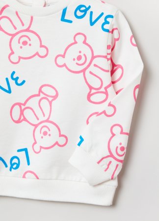 OVS GIRL9-36M JOGGING L/S 2M 30-36 WHITE/PINK 001823685 001823685