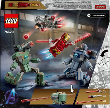 76320 LEGO® Super Heroes Marvel Iron Man ja Sõjamasin vs. haamerdroonid 