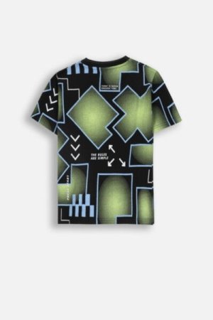 COCCODRILLO t-shirt WORLD OF PIXEL BOY JUNIOR, mustad, ZC4143202WBJ-021-164, 164 cm 