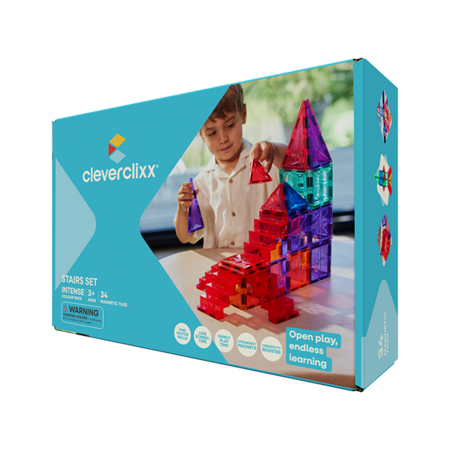 CLEVERCLIXX magnetkonstruktor Stairs Set Intense, 34 osa, CC-1030 