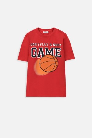 COCCODRILLO lühikeste varrukatega t-särk EVERYDAY BOY A, punased, WC4143213VBA-009- 