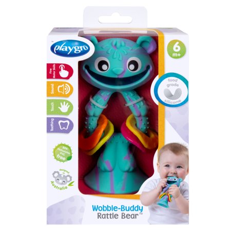 PLAYGRO närimislelu Wobble-Buddy Rattle Bear, 0188796 