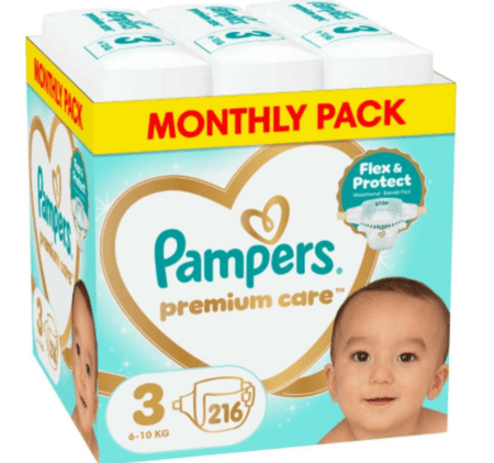 PAMPERS mähkmed Premium Care Monthly, 3 suurus, 6-10kg, 156 vnt., 80883542 
