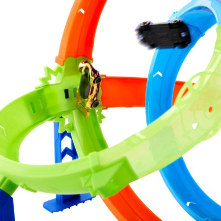 HOT WHEELS Stunt Tracks võidusõiduraja komplekt – Double Loop Challenge, JHK73 