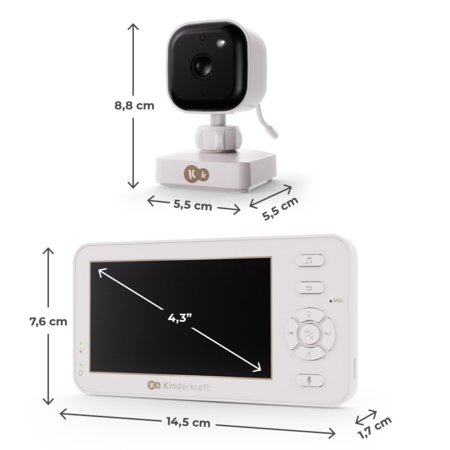 KINDERKRAFT video beebimonitor NITEEYE TRAVEL, White, KENITR00WHT0000 