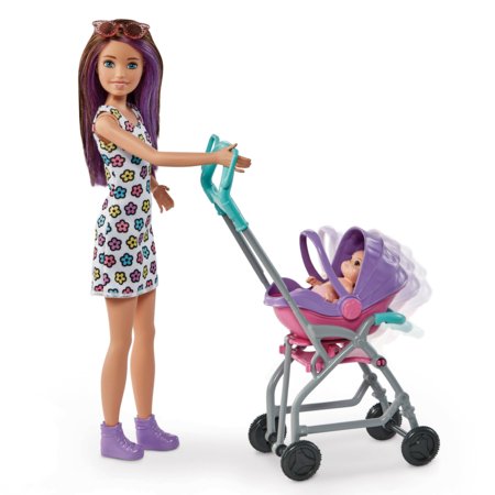 BARBIE lapsehoidja mängukomplekt nuku ja käruga Skipper, GXT34 GXT34