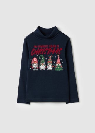 OVS Pikkade varrukatega ja kõrge kraega T-särk, tumesinised, 140 cm, 002161187 