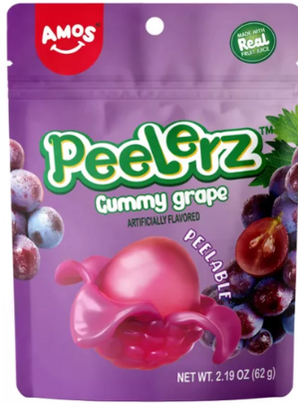 AMOS kummikommid PEELERZ, Viinamari, 65 g, MIX1531 