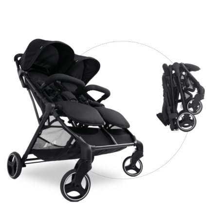 HAUCK jalutuskäru kaksikutele SWIFT X DUO, Black, 500040 