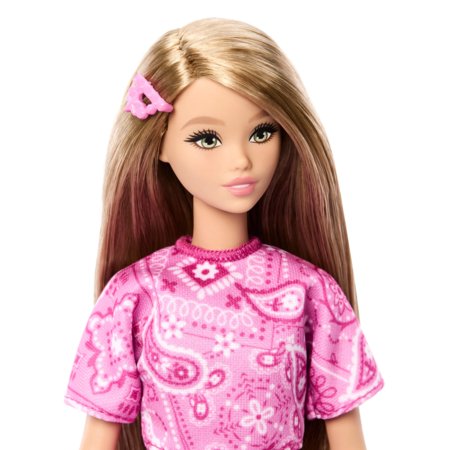BARBIE FASHIONISTAS nukk roosas mustrilises kostüümis, JJN62 