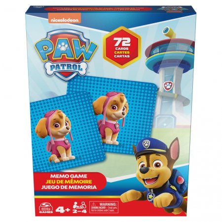 SPINMASTER GAMES mälumäng Paw Patrol, 72 kaarti, 6066834 6066834