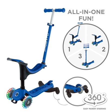 GLOBBER tõukeratas Go Up Sporty Lights 360°, tumesinine, 456-600 S 