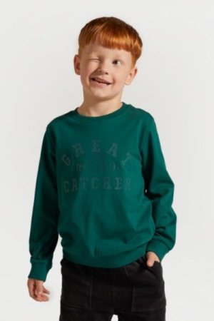 COCCODRILLO long sleeved t-shirt ACADEMY BOY KIDS, rohelised, ZC4143103ABK-011-122, 122 cm 