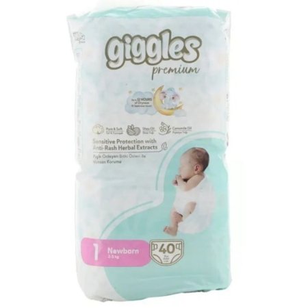 GIGGLES mähkmed Premium Twin Newborn, 1 suurus, 2-5 kg, 40 tk 