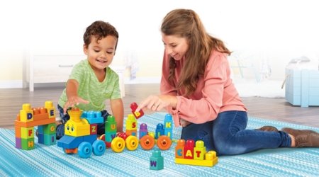 MEGA BLOKS FIRST BUILDERS komplekt "Tähestiku õppimise rong" (50 tk), FWK22 