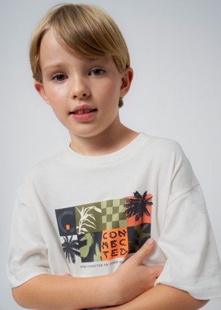 MAYORAL lühikeste varrukatega t-särk 7D, kreemi värv, 6038-57 