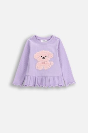 COCCODRILLO t-särgid HAPPY PUPPY GIRL NEWBORN, violett, ZC5143103HGN-016-086, 86 cm 