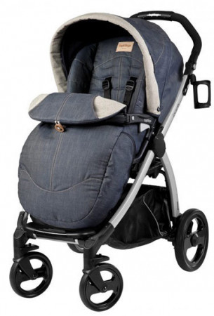 PEG PEREGO pööratava istmeosaga käru vihmakattega pop up completo blue denim ISPV300062DF51DB51