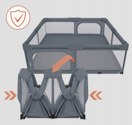 LIONELO mänguaedik-maneež FLORENCE XL EASY FOLD, Grey stone, LO-FLORENCE XL EASY FOLD 