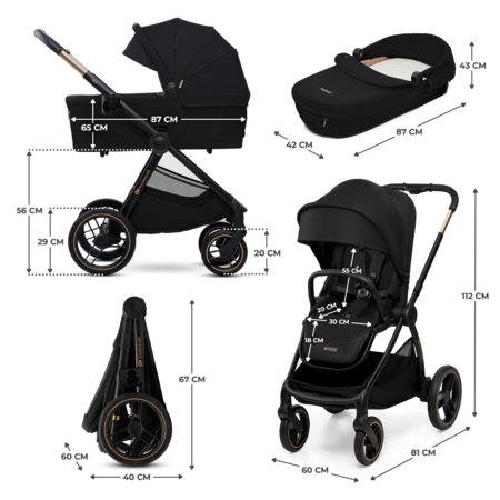 KINDERKRAFT universaalne käru 2IN1 NEA 2.0, midnight black, KSNEA002BLK2000 