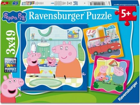 RAVENSBURGER PUZZLE pusle Peppa Pig, 3x49 tk, 12004288 4 
