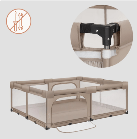 LIONELO mänguaedik-maneež FLORENCE XL EASY FOLD, Beige sand, LO-FLORENCE XL EASY FOLD 