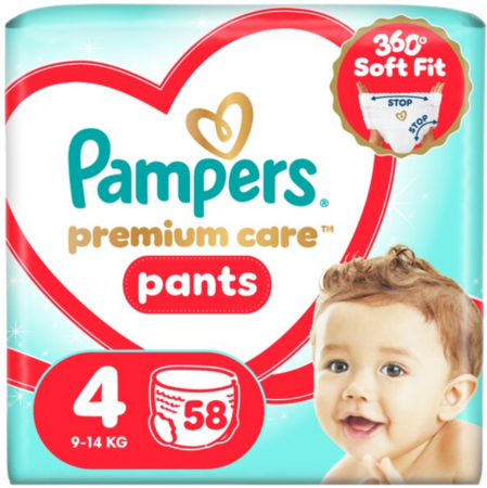 PAMPERS püksmähkmed Premium Care, 4 suurus 9-14kg, 58 tk., 80895104 