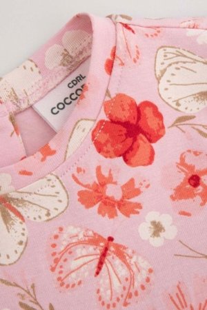 COCCODRILLO pikkade varrukatega kleit NOSTALGIC MEADOW GIRL NEWBORN, roosa, WC5129601NGN-007-086, 86 cm 