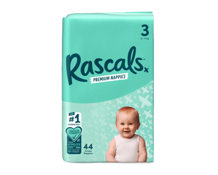 RASCAL  mähkmed 3 suurus, 6-11 kg, 44 tk, 93223 