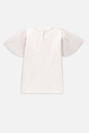 COCCODRILLO lühikeste varrukatega t-särk ELEGANT JUNIOR GIRL, ecru, WC4143201EJG-003- 