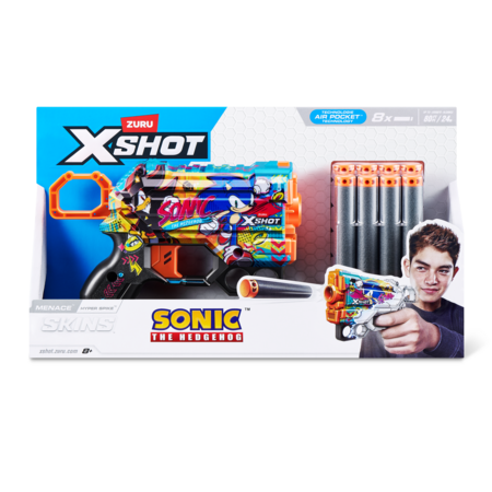 XSHOT mängupüstol Sonic The Hedgehog 8tk, assortii, 36679 