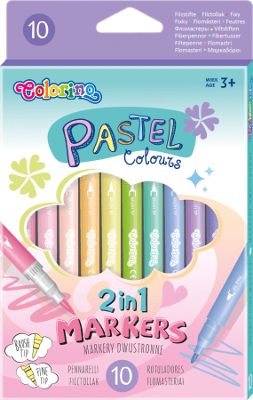 COLORINO Kahepoolsed pastelsed markerid 10 tk, 80875PTR 