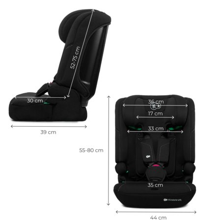 KINDERKRAFT turvatool I-COMFY, i-Size, must, KCICOM00BLK0000 