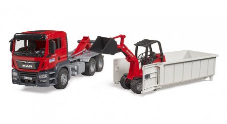 BRUDER 1:16 MAN TGS veoauto rull-konteineri ja kompaktlaaduriga 2630, 03767 03767