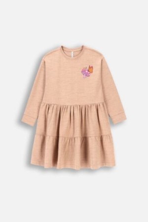 COCCODRILLO dress MYSTIC NATURE GIRL KIDS, beige, ZC4129101MGK-002-122, 122 cm 