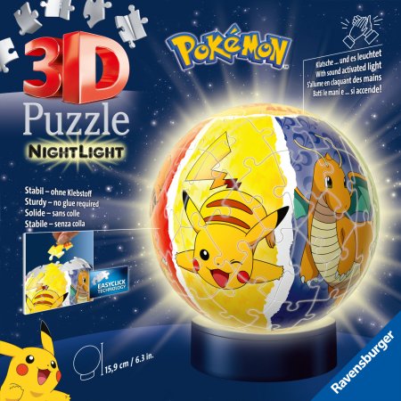 RAVENSBURGER 3D pusle Nightlight Pok?mon, 72tk, 11547 11547